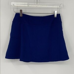 GIGI C Heidi skort skater skirt mini textured snake royal blue active yoga new M